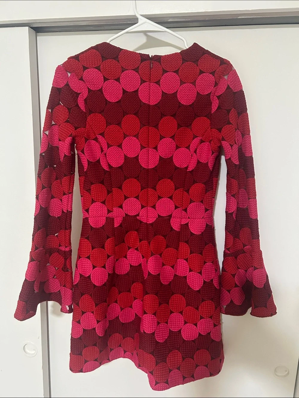 Alexis Red and Hot Pink Polka Dot Mini Dress - Picture 3 of 3